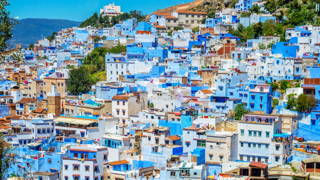 Chefchaouen the blue city — a highlight of the 7 day Morocco tour from Casablanca to Marrakech