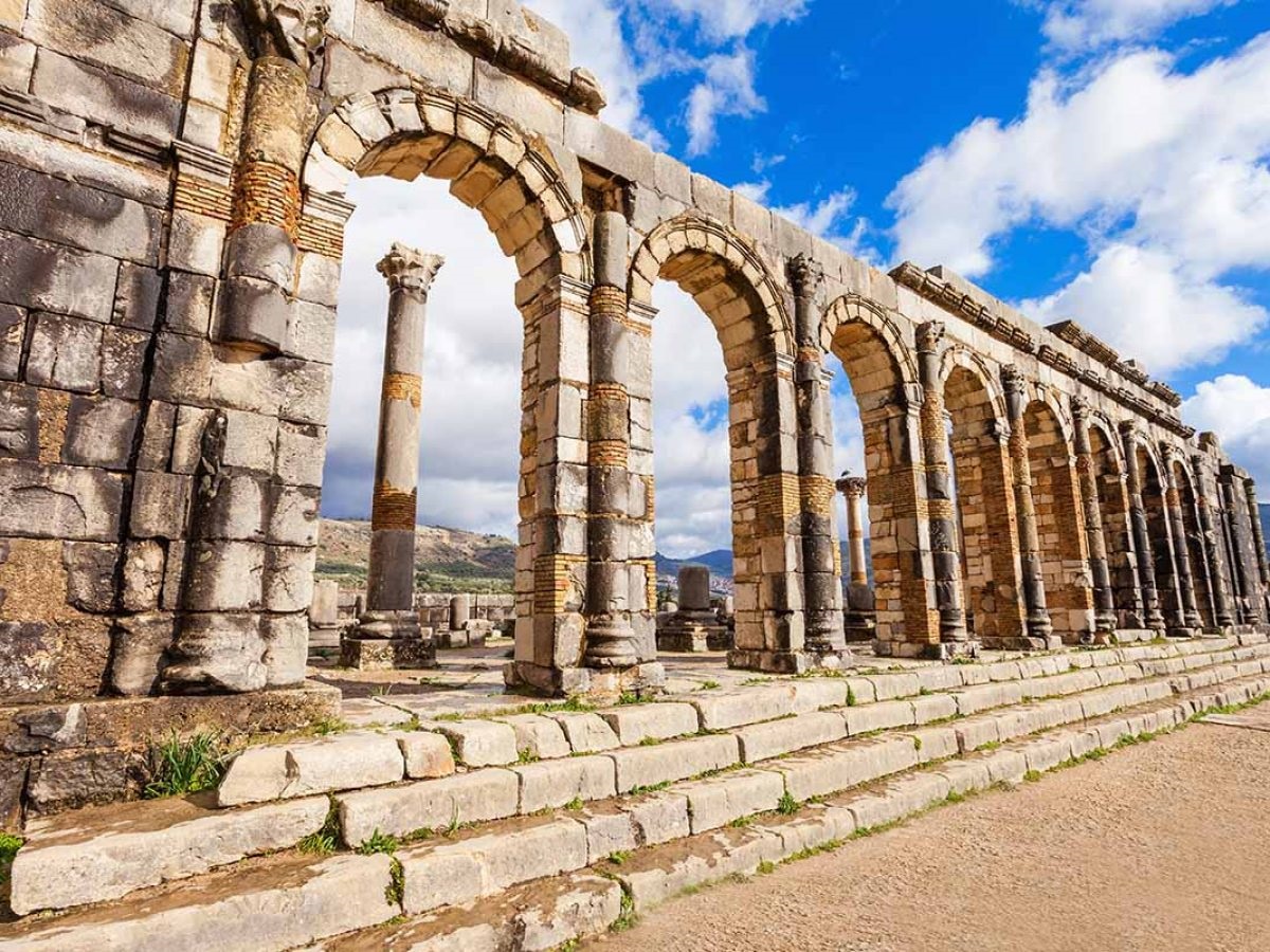 UNESCO Roman ruins of Volubilis in Morocco — highlight of the 9 day Morocco imperial cities tour