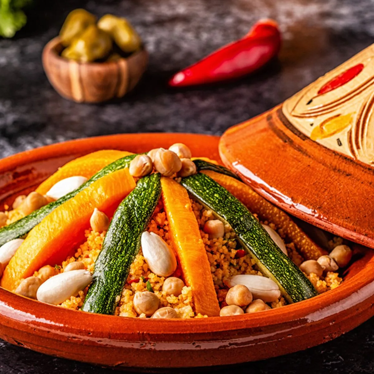 Traditional Moroccan couscous — 100% halal dining on tour