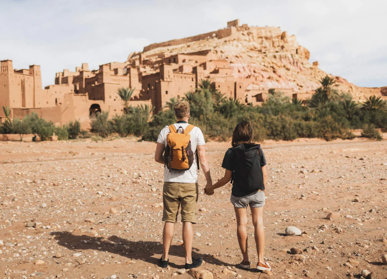 Ait Ben Haddou kasbah at golden hour on a Morocco honeymoon
